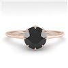 Image 1 : 1.0 ctw Black Diamond Engagment Ring Vintage 18k Rose Gold - REF-42F2M