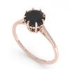 Image 2 : 1.0 ctw Black Diamond Engagment Ring Vintage 18k Rose Gold - REF-42F2M