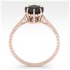 Image 3 : 1.0 ctw Black Diamond Engagment Ring Vintage 18k Rose Gold - REF-42F2M