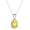 Image 2 : 2.5 ctw Citrine Designer Solitaire Necklace 18k White Gold - REF-21Y8X