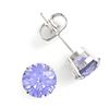 Image 2 : 4 ctw Tanzanite Designer Stud Earrings 18k White Gold - REF-46H4R