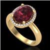 Image 2 : 2.50 ctw Garnet & Micro Pave VS/SI Diamond Ring 18k Yellow Gold - REF-38F8M