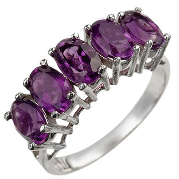 2.0 ctw Amethyst Ring 10k White Gold - REF-12K3Y