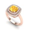 Image 2 : 1.77 ctw Citrine & Micro VS/SI Diamond Pave Ring 14k Rose Gold - REF-42N3F