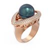 Image 1 : 1 ctw Diamond & Pearl Ring 18K Rose Gold - REF-169H3R