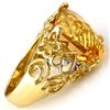 Image 1 : 10.03 ctw Citrine & Diamond Ring 10k Yellow Gold - REF-32H2R