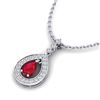 Image 1 : 1.15 ctw Ruby & Micro Pave VS/SI Diamond Necklace 14k White Gold - REF-49R3K