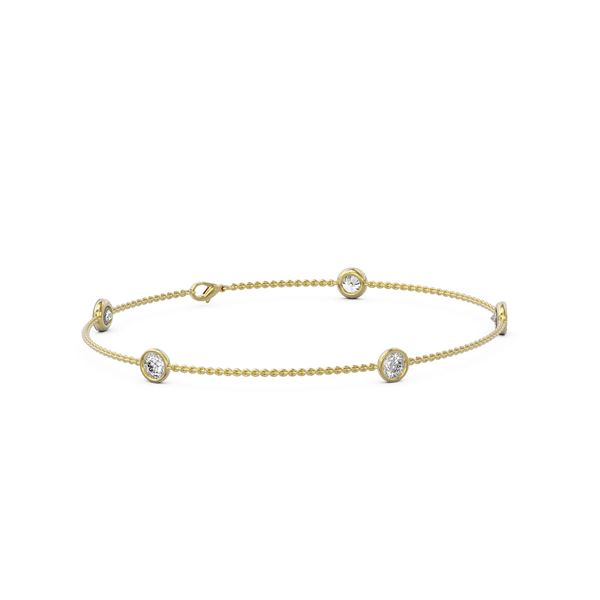 1.25 ctw Diamond Station Bracelet 18K Yellow Gold - REF-205A3N