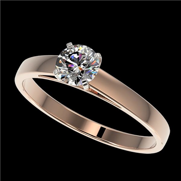 0.53 ctw Certified Quality Diamond Engagment Ring 10k Rose Gold - REF-37X6A