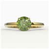 Image 1 : 2 ctw Green Tourmaline Designer Engagment Ring 18k Yellow Gold - REF-40H9R