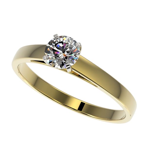 0.55 ctw Certified Quality Diamond Engagment Ring 10k Yellow Gold - REF-37K6Y