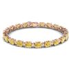 Image 1 : 25.8 ctw Citrine & VS/SI Diamond Eternity Bracelet 10k Rose Gold - REF-118W4H