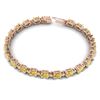 Image 2 : 25.8 ctw Citrine & VS/SI Diamond Eternity Bracelet 10k Rose Gold - REF-118W4H