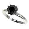 Image 1 : 2 ctw Fancy Black Diamond Solitaire Engagment Ring 10k White Gold - REF-35G6W