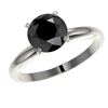 Image 2 : 2 ctw Fancy Black Diamond Solitaire Engagment Ring 10k White Gold - REF-35G6W