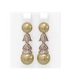 Image 1 : 1.01 ctw Diamond & Pearl Earrings 18K Rose Gold - REF-154N2F