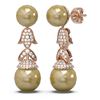 Image 2 : 1.01 ctw Diamond & Pearl Earrings 18K Rose Gold - REF-154N2F