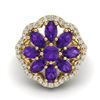 Image 2 : 3 ctw Amethyst & VS/SI Diamond Cluster Designer Ring 10k Yellow Gold - REF-49N3F