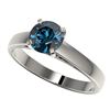 Image 1 : 1.25 ctw Certified Intense Blue Diamond Engagment Ring 10k White Gold - REF-120X3A