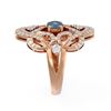 Image 2 : 2.02 ctw Intense Blue Diamond Ring 18K Rose Gold - REF-234F4M