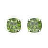 Image 1 : 4 ctw Cushion Green Tourmaline Designer Stud Earrings 18k White Gold - REF-47Y2X