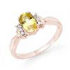 Image 1 : 1.40 ctw Yellow Sapphire & Diamond Ring 14k Rose Gold - REF-27M3G