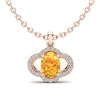 Image 1 : 1.75 ctw Citrine & Micro Pave VS/SI Diamond Necklace 10k Rose Gold - REF-22G3W