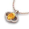 Image 2 : 1.75 ctw Citrine & Micro Pave VS/SI Diamond Necklace 10k Rose Gold - REF-22G3W