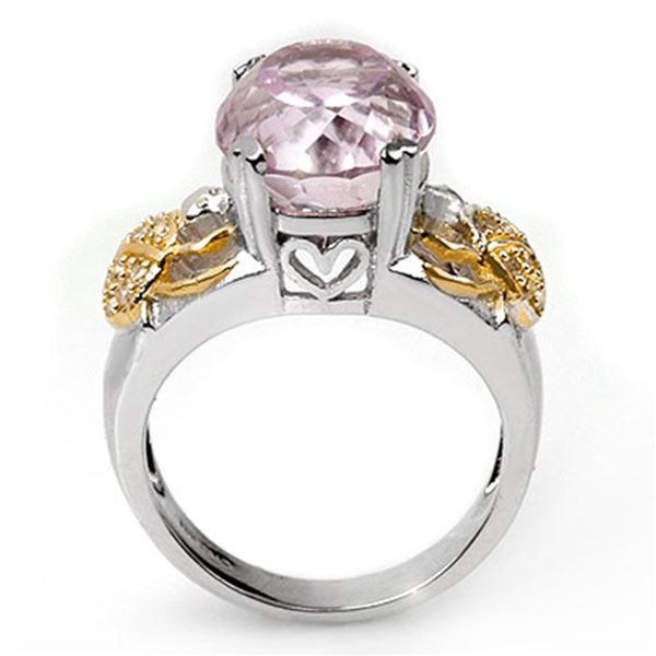 9.20 ctw Kunzite & Diamond Ring 10K 2-Tone 10k 2-Tone Gold - REF-145R5K