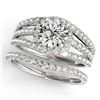 Image 1 : 1.15 ctw Certified VS/SI Diamond 2pc Wedding Set 14k White Gold - REF-114R5K