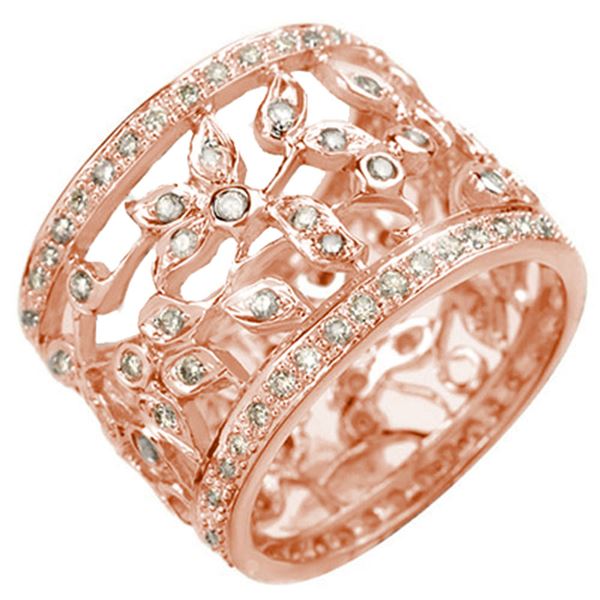 1.30 ctw Certified VS/SI Diamond Ring 14k Rose Gold - REF-143Y6X