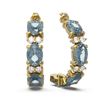 Image 2 : 7.61 ctw Aquamarine & Diamond Earrings 18K Yellow Gold - REF-143A3N
