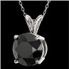 Image 2 : 2 ctw Fancy Black Diamond Solitaire Necklace 10k White Gold - REF-35W6H