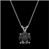 Image 3 : 2 ctw Fancy Black Diamond Solitaire Necklace 10k White Gold - REF-35W6H