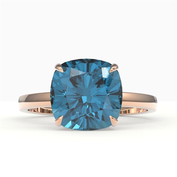 6 ctw London Blue Topaz Designer Engagment RNG 14k Rose Gold - REF-23H8R
