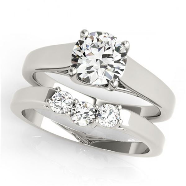 0.6725 ctw Certified VS/SI Diamond 2pc Set Wedding 14k White Gold - REF-78G8W