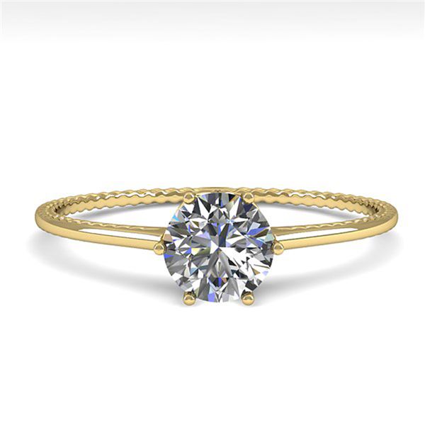 0.50 ctw Certified VS/SI Diamond Engagment Ring 18k Yellow Gold - REF-96R2K