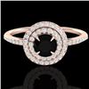 Image 1 : 1 ctw Micro Pave VS/SI Diamond Solitaire Ring Halo 14k Rose Gold - REF-49N2F