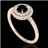 Image 2 : 1 ctw Micro Pave VS/SI Diamond Solitaire Ring Halo 14k Rose Gold - REF-49N2F