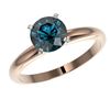 Image 2 : 1.50 ctw Certified Intense Blue Diamond Engagment Ring 10k Rose Gold - REF-147Y3X