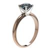 Image 3 : 1.50 ctw Certified Intense Blue Diamond Engagment Ring 10k Rose Gold - REF-147Y3X