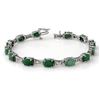 Image 1 : 11.04 ctw Emerald & Diamond Bracelet 14k White Gold - REF-135K6Y