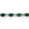 Image 2 : 11.04 ctw Emerald & Diamond Bracelet 14k White Gold - REF-135K6Y