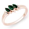 Image 1 : 0.29 ctw Emerald & Diamond Ring 18k Rose Gold - REF-23W6H