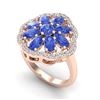 Image 1 : 3 ctw Tanzanite & VS/SI Diamond Cluster Designer Ring 10k Rose Gold - REF-52W3H