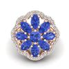 Image 2 : 3 ctw Tanzanite & VS/SI Diamond Cluster Designer Ring 10k Rose Gold - REF-52W3H