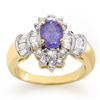 Image 1 : 1.76 ctw Tanzanite & Diamond Ring 14k Yellow Gold - REF-89R3K