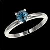 Image 2 : 0.55 ctw Certified Intense Blue Diamond Engagment Ring 10k White Gold - REF-47N9F