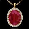 Image 1 : 2.75 ctw Ruby & Micro VS/SI Diamond Certified Necklace 18k Yellow Gold - REF-46K5Y