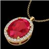 Image 2 : 2.75 ctw Ruby & Micro VS/SI Diamond Certified Necklace 18k Yellow Gold - REF-46K5Y